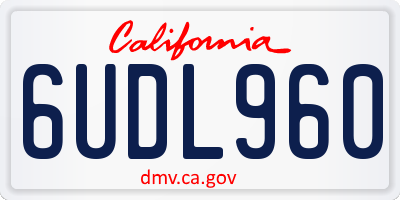 CA license plate 6UDL960
