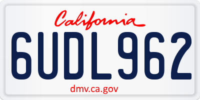 CA license plate 6UDL962