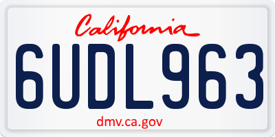 CA license plate 6UDL963