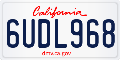 CA license plate 6UDL968