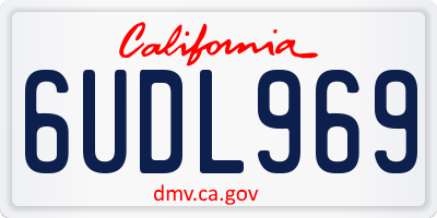 CA license plate 6UDL969