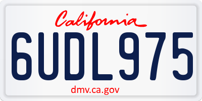 CA license plate 6UDL975