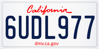 CA license plate 6UDL977