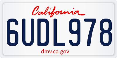 CA license plate 6UDL978