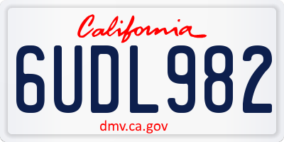 CA license plate 6UDL982