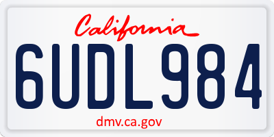 CA license plate 6UDL984