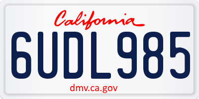 CA license plate 6UDL985