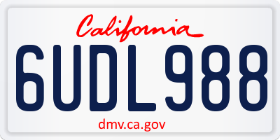 CA license plate 6UDL988