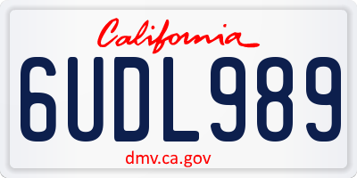 CA license plate 6UDL989