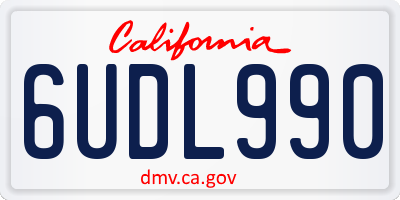 CA license plate 6UDL990