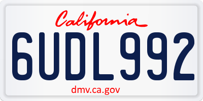 CA license plate 6UDL992