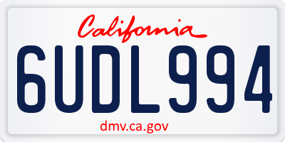 CA license plate 6UDL994