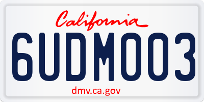 CA license plate 6UDM003