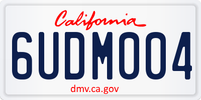 CA license plate 6UDM004