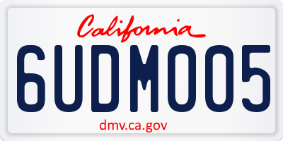 CA license plate 6UDM005