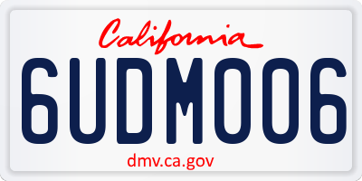 CA license plate 6UDM006