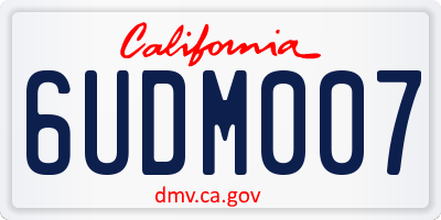 CA license plate 6UDM007