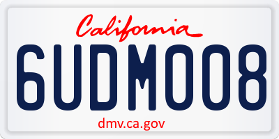 CA license plate 6UDM008