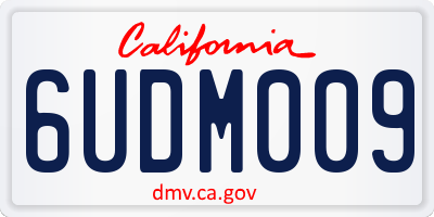 CA license plate 6UDM009