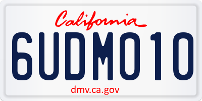 CA license plate 6UDM010