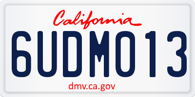 CA license plate 6UDM013