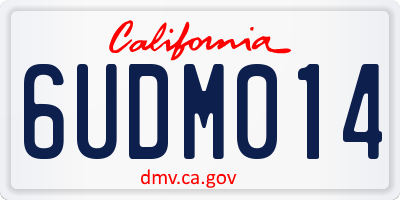 CA license plate 6UDM014