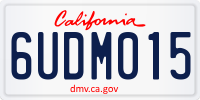 CA license plate 6UDM015