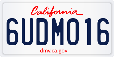 CA license plate 6UDM016