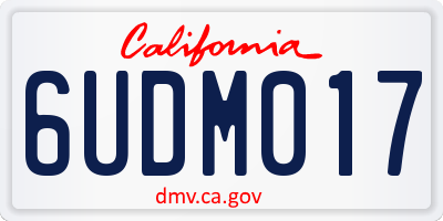 CA license plate 6UDM017