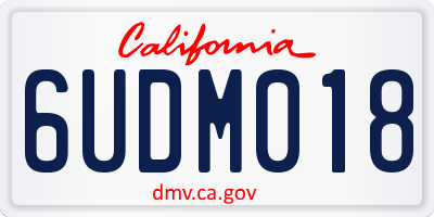 CA license plate 6UDM018