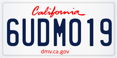 CA license plate 6UDM019