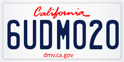 CA license plate 6UDM020