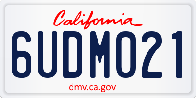 CA license plate 6UDM021