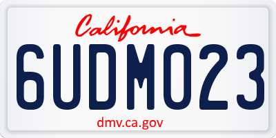 CA license plate 6UDM023