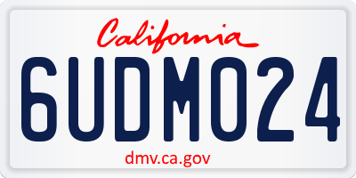 CA license plate 6UDM024