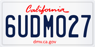 CA license plate 6UDM027