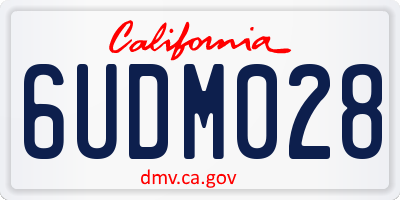 CA license plate 6UDM028