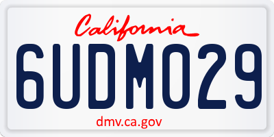 CA license plate 6UDM029