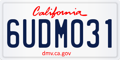 CA license plate 6UDM031