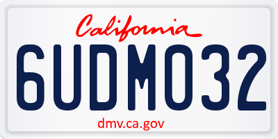 CA license plate 6UDM032