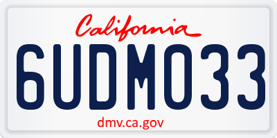 CA license plate 6UDM033