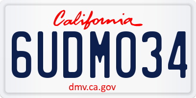 CA license plate 6UDM034