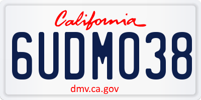 CA license plate 6UDM038