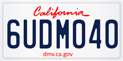 CA license plate 6UDM040