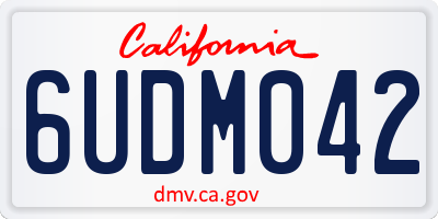CA license plate 6UDM042