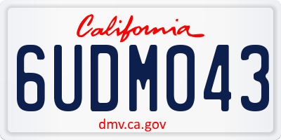CA license plate 6UDM043