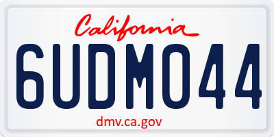 CA license plate 6UDM044