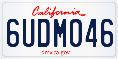 CA license plate 6UDM046