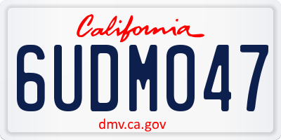 CA license plate 6UDM047