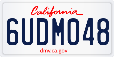 CA license plate 6UDM048
